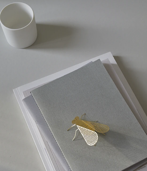 Flatmate Housefly, beautiful wall decoration, placed on a notebook