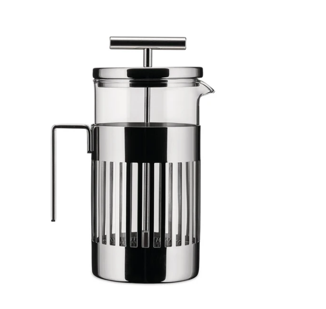 Cafetiere kleine maat, zijaanzicht met handvat en schenktuit