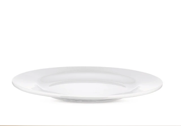 Alessi Platebowlcup bord, ontwerp Jasper Morrison, wit, diameter 27,5 cm - zijaanzicht