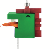 Cubodrago Christmas cube by Alessi, detail of mouth with tongue and teeth