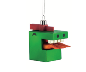 Cubodrago kerstkubus van Alessi, ontwerp van Giacon en Jori, kerstbal in glas, vooraanzicht.