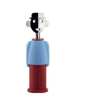 Alessi anna kurkentrekker Sandro Mendini Palet, in blauw en bordeaux