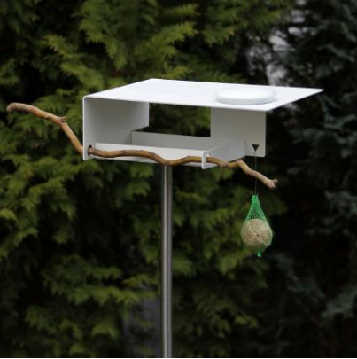 Opossum BirdFeeder VHT-1 Large vogelvoederhuisje, ontwerp Richard Sinnig, met schotel en edelstalen stang