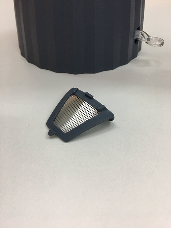 Alessi Plissé kalkfilters in grijs, uitneembaar, bij waterkoker