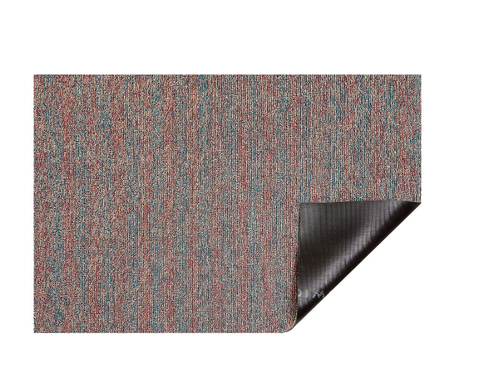 Chilewich deurmat Utility Heathered Cotton Candy met omgeslagen hoek, vinyl onderlaag zichtbaar