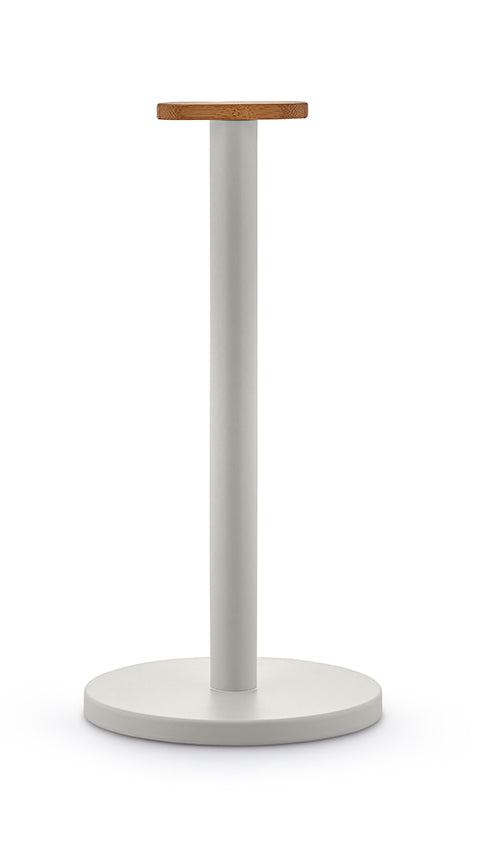 Alessi Mattina keukenrolhouder in warmgrijs, zonder rol, met voet