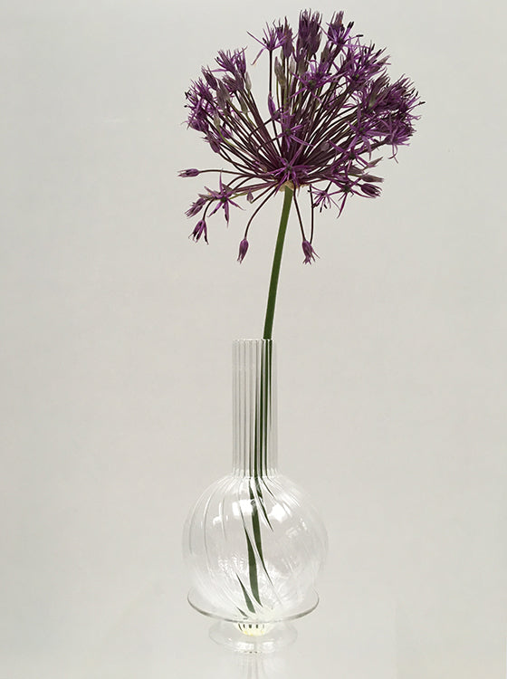 Alessi Dervish Vaas Small in het licht, glazen bol met losse voet