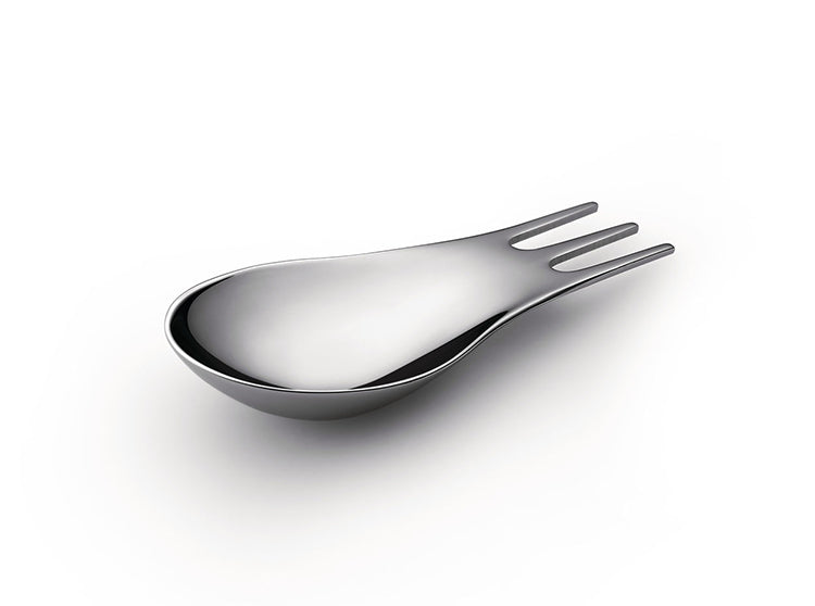 Alessi Moscardino-Set- prikkers-fingerfoodlepels in edelstaal, zijaanzicht