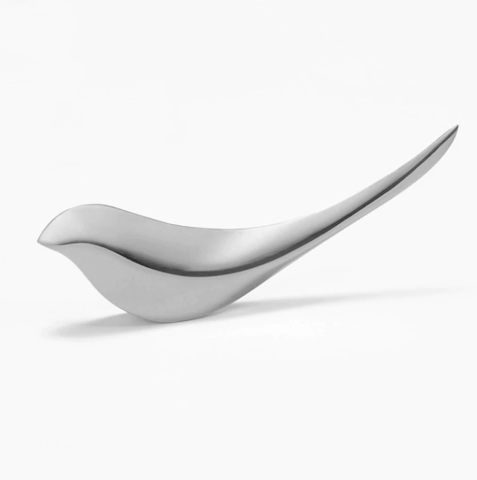 Alessi Birdie Chrome Paperknife, letter opener in bird shape, solid chrome