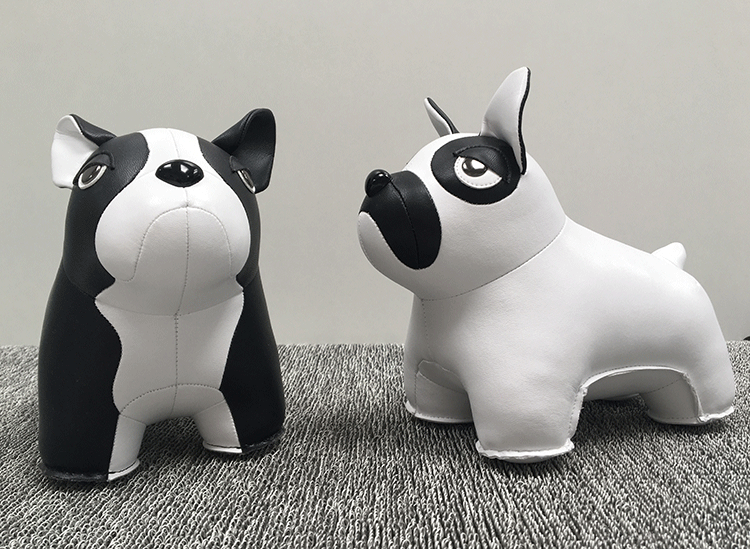 Zuny mooie dieren buldog set, franse buldogs in zwart-wit, vooraanzicht