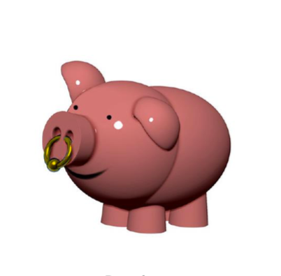 Alessi Lucky Pig Porca figurine, three-quarter view in pink