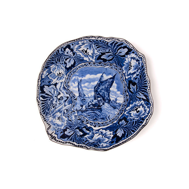 Seletti bord Maastricht met klassiek blauw scheepsdecor, bovenaanzicht