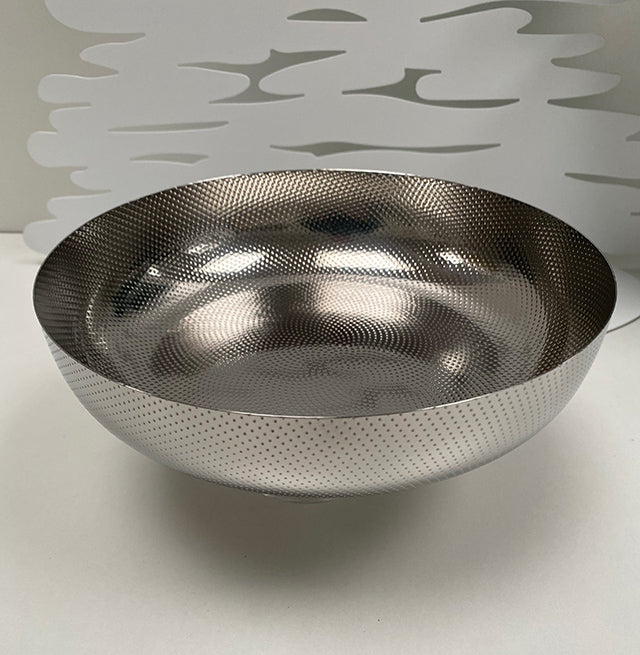 Alessi Extraordinary schaal met reliëf, roestvrij staal, ronde vorm