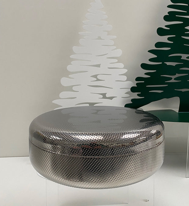 Alessi koektrommel met reliëf, 28 cm, metalen uitvoering, ontwerp Jasper Morrison