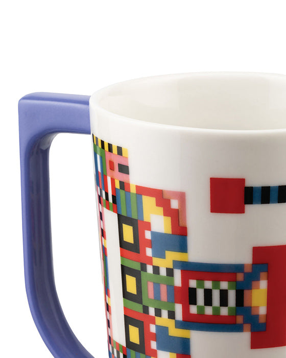 Detail of handle and graphic pattern of Holyhedrics mug
