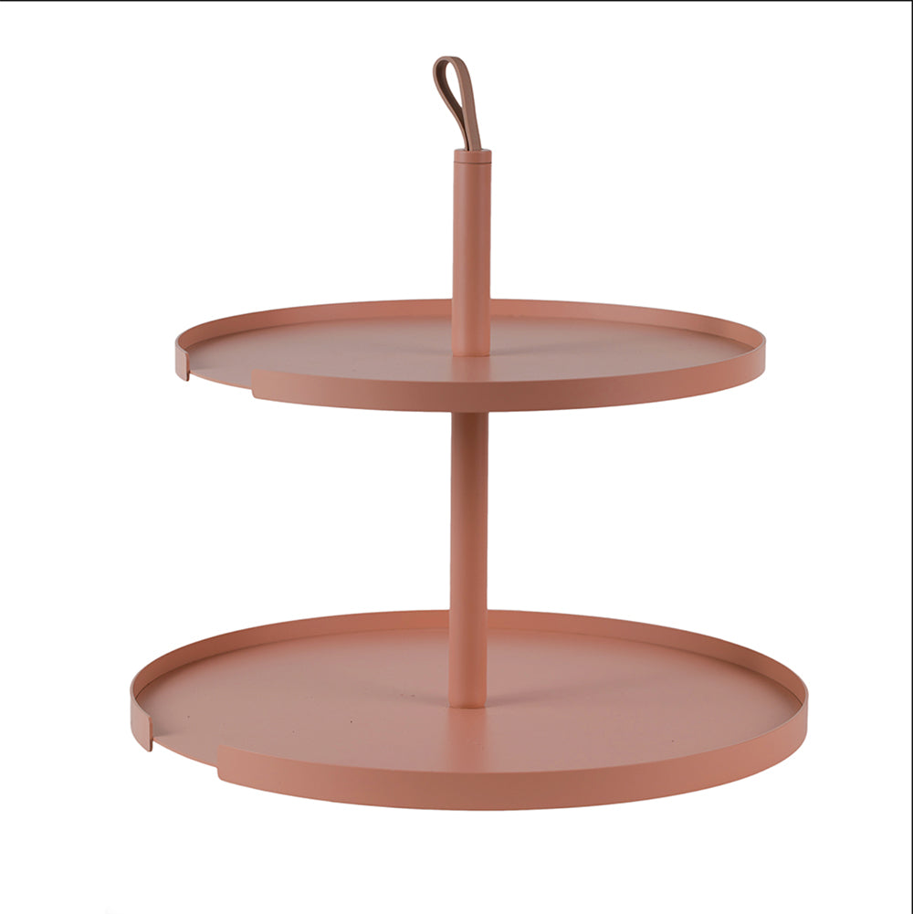 Big Hug tweelaags-etagere van Designbite, mooie heldere vorm in kleur Clay, vooraanzicht