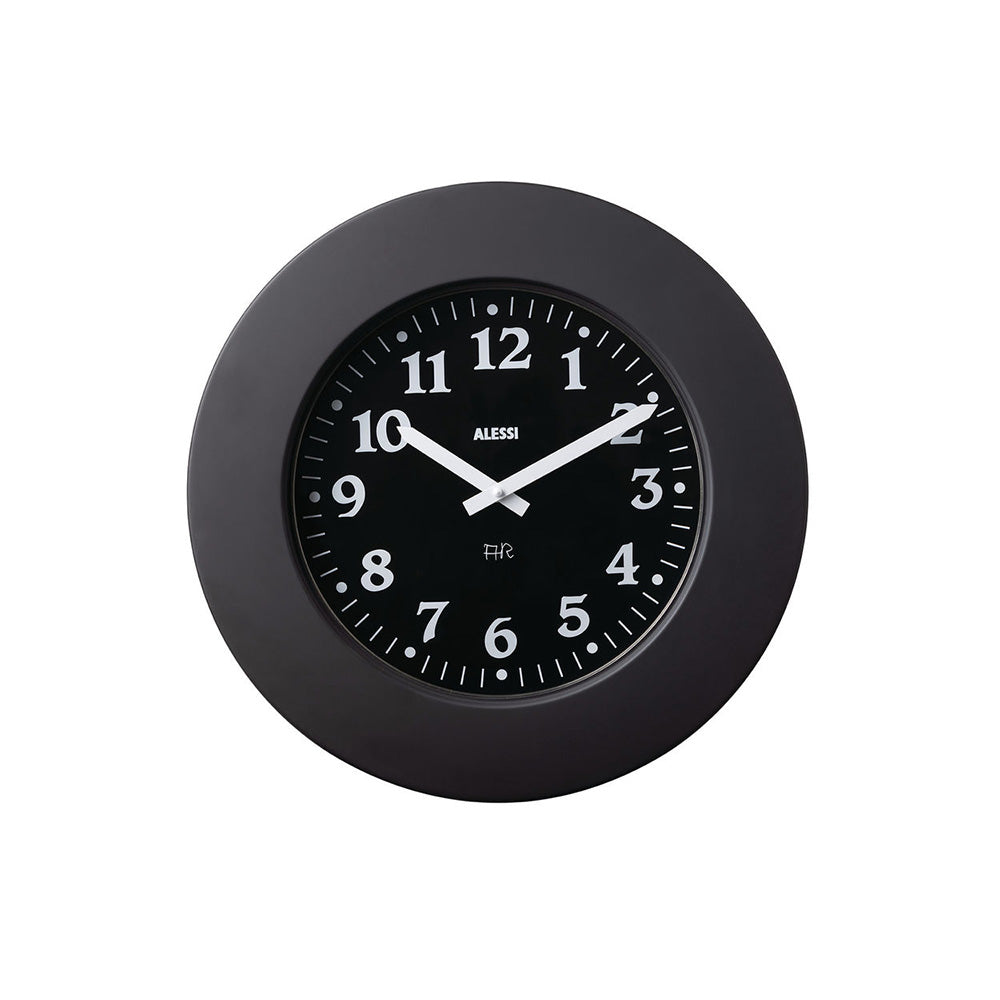 Momento Black klok van Alessi, editie 2023, ontworpen door Aldo Rossi