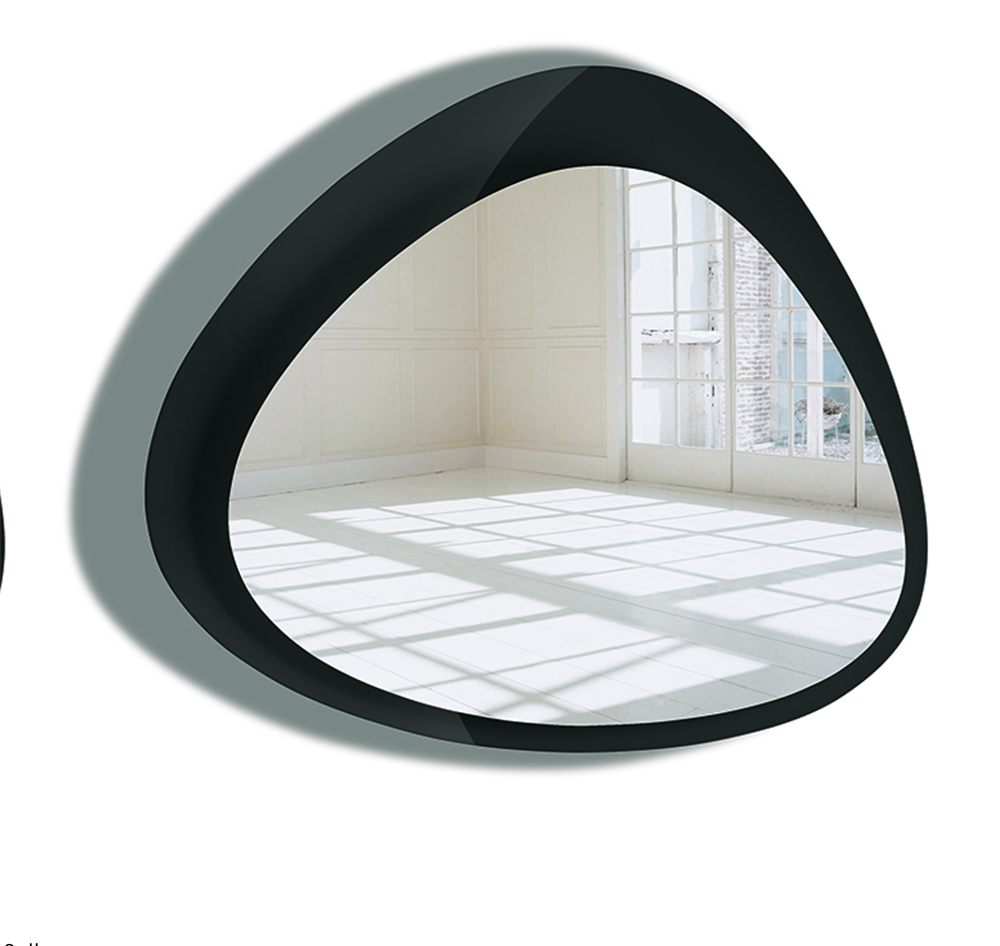 Alessi Colombina spiegel met zwarte achterwand, zijaanzicht