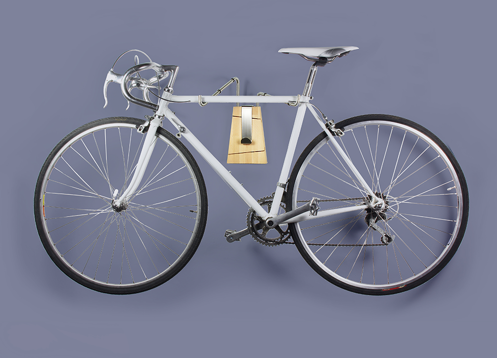 Fietsdrager Elk met witte racefiets, achteraanzicht