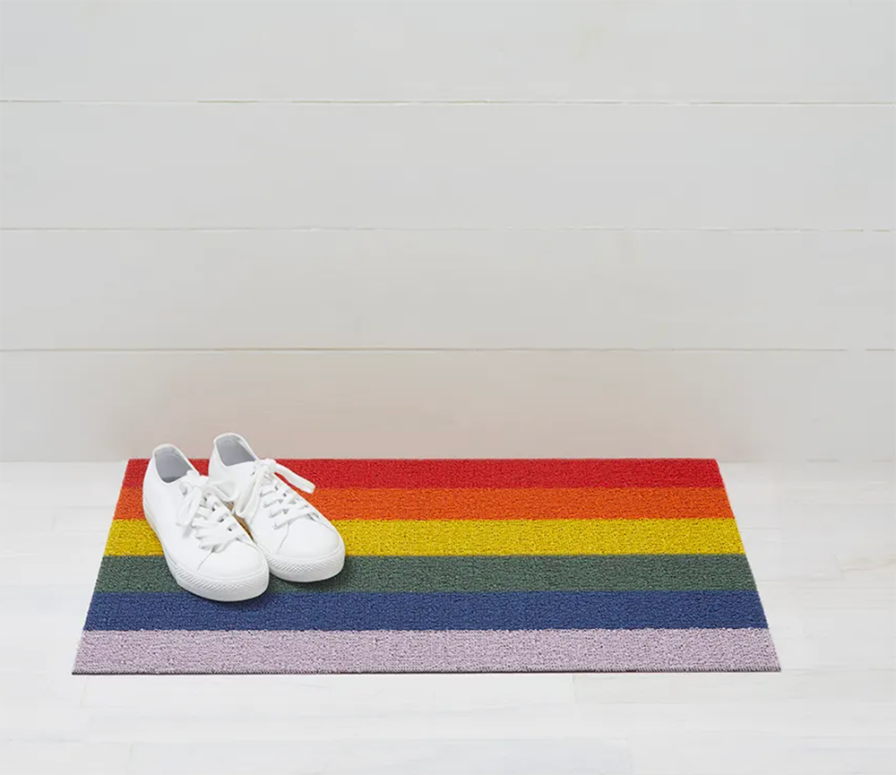 Chilewich deurmat met regenboogstrepen, 46 x 71 cm