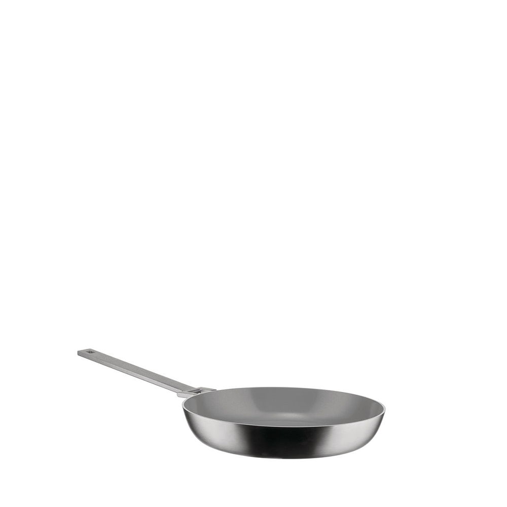 Alessi Convivio koekenpan van rvs met keramische laag, ontwerp David Chipperfield