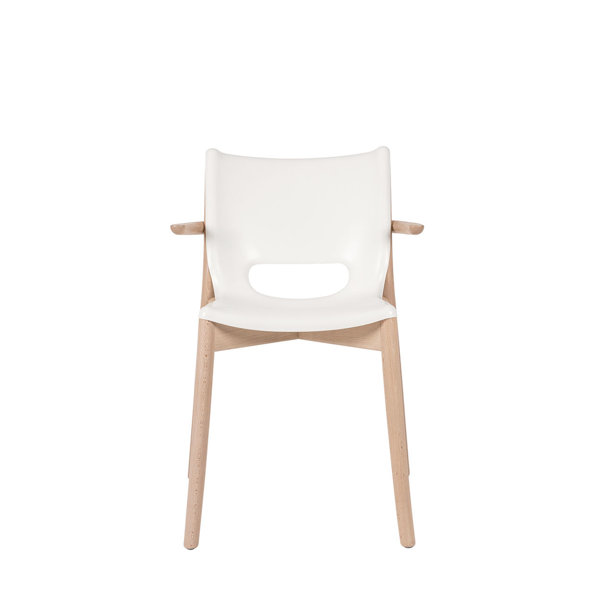 Alessi Poêle armchair, design Philippe Starck, front view with white seat