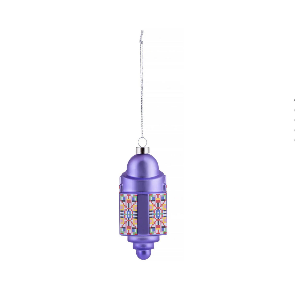 Alessi Holyhedrics kerstbal van Elena, paars met kleurrijk mozaïekpatroon