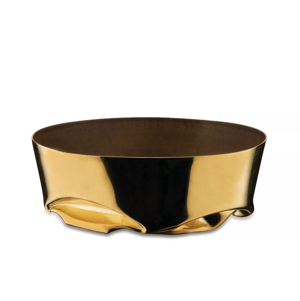 Alessi Compressioni XS mand in messing, zijaanzicht