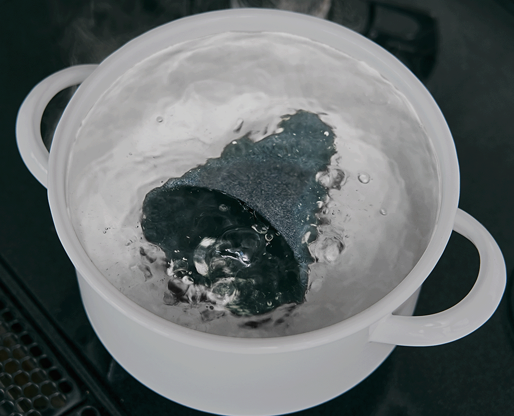Cerapotta ceramic coffee filter in boiling water for maintenance