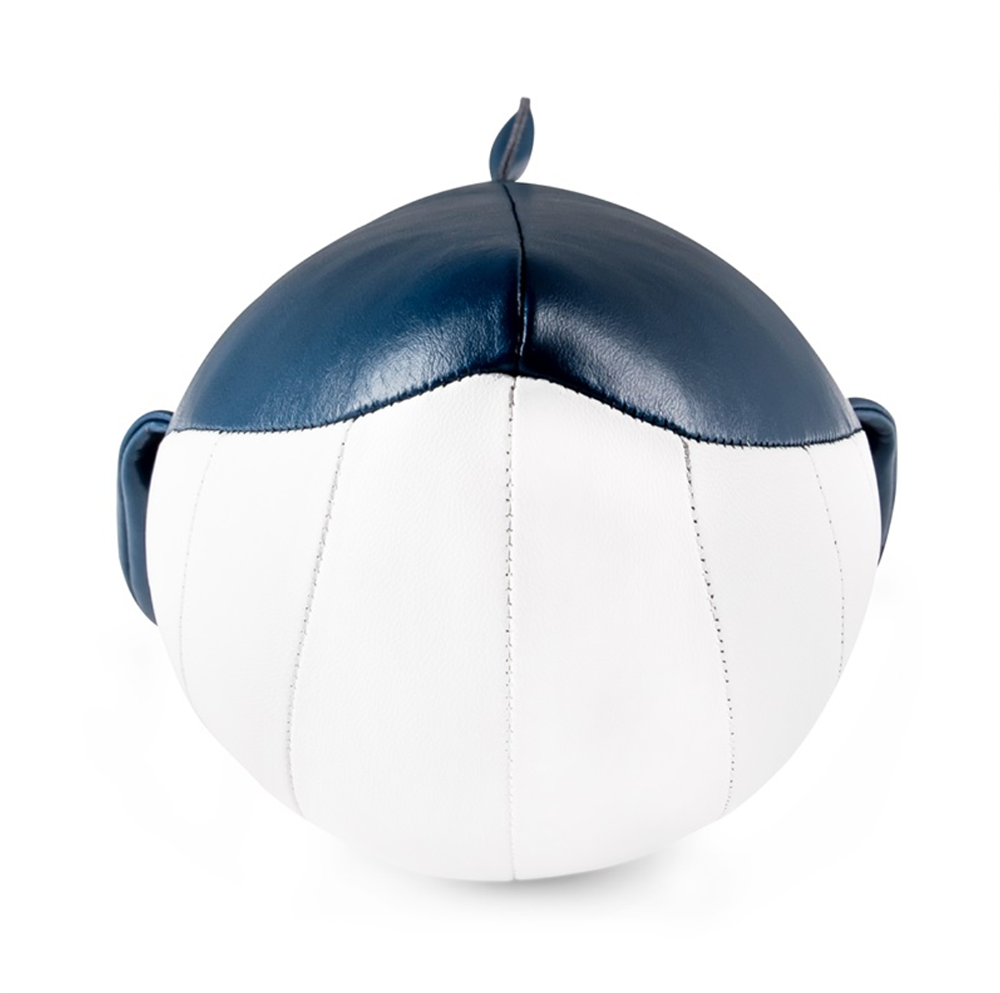 Zuny Whale Wave boekensteun in blauw en wit kunstleder, vooraanzicht