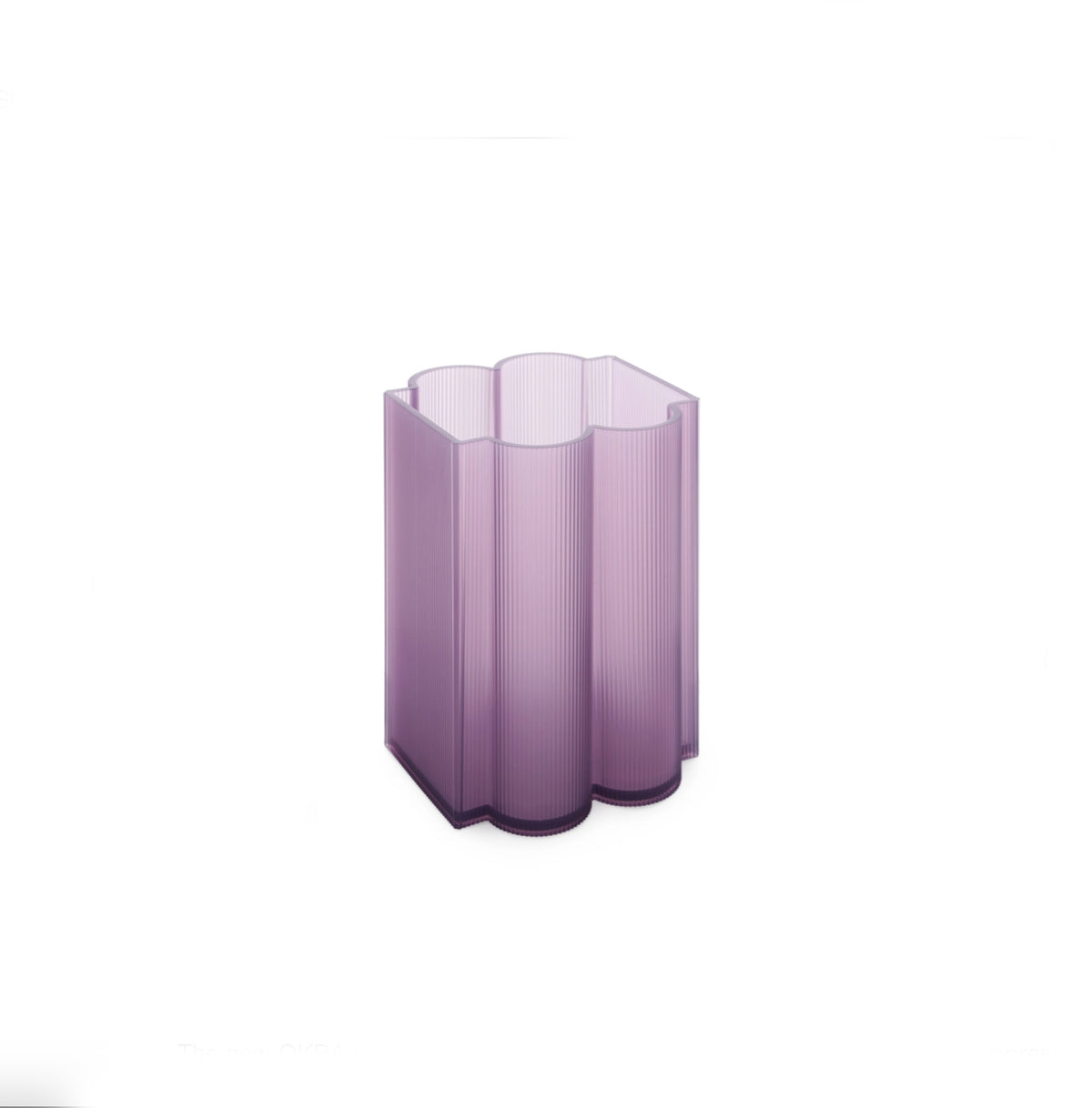 Kartell Okra Violet Low, purple vase, view at an angle