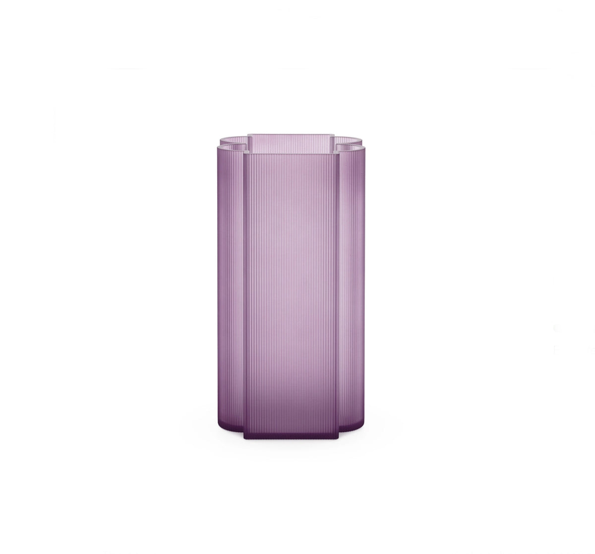 Kartell Okra Violet Hoog vaas, gegroefd PMMA, zijaanzicht
