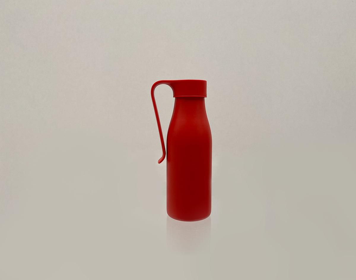 Alessi Away thermobeker met clip, rood, zijaanzicht, 0,5 liter