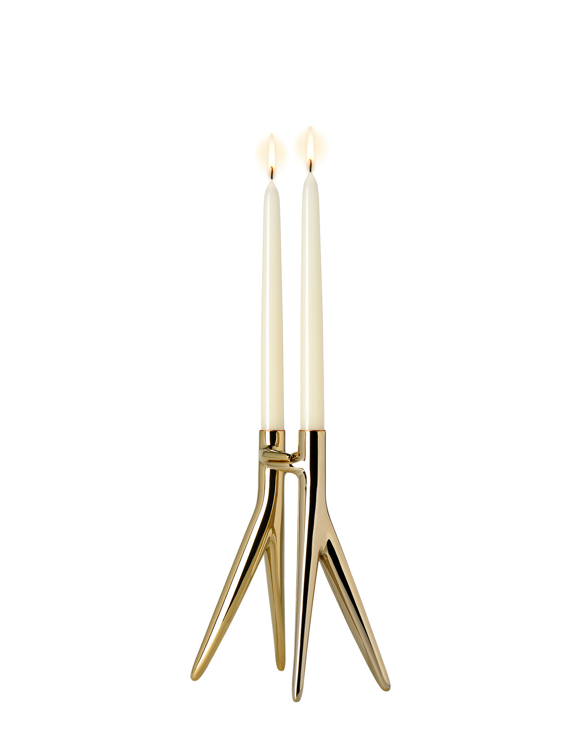 Abbracciaio kandelaar van Kartell in goud, ontwerp Philippe Starck