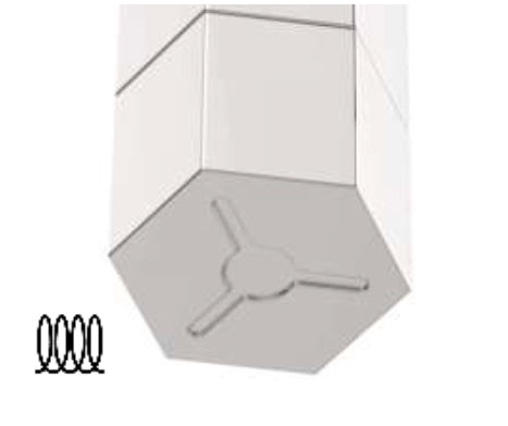 Detail van de inductiegeschikte rvs bodem van de Alessi Menhir
