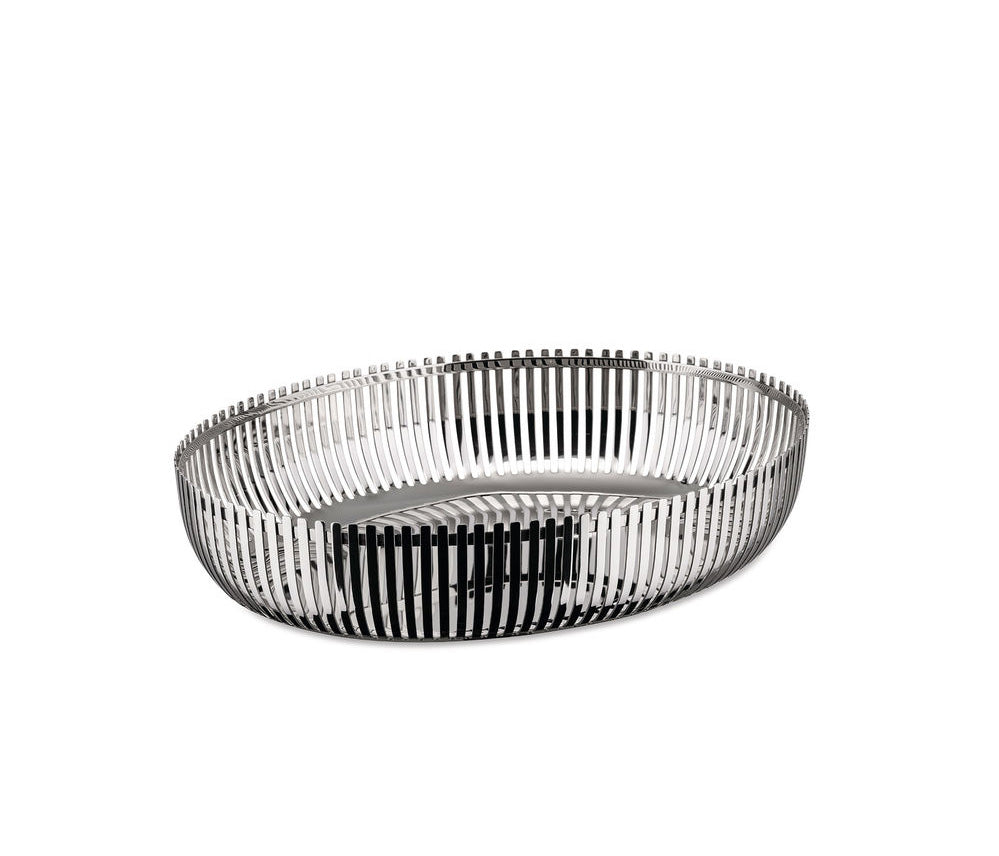 Alessi Ovale lage mand in rvs, ovale vorm met verticale spijlen