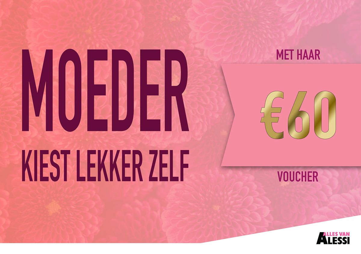 Cadeaubon voor moeder, met roze bloemenmotief op de achtergrond