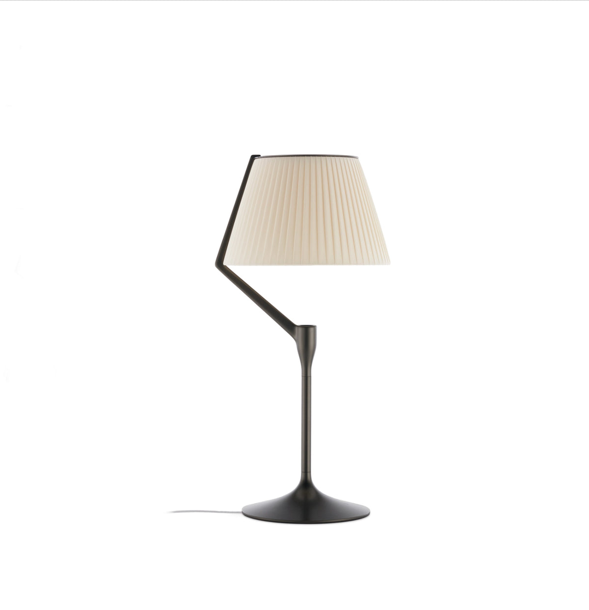 Kartell Angelo tafellamp, ontwerp Philippe Starck, titanium, geplooide kap