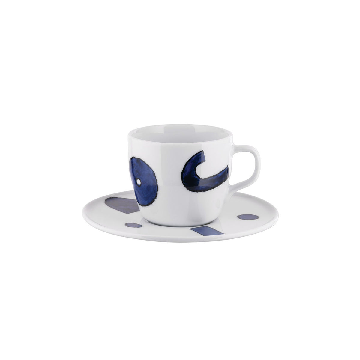 Koffiekop met vlakke schotel uit de Itsumo-serie, ontworpen door Samiro Yunoki.