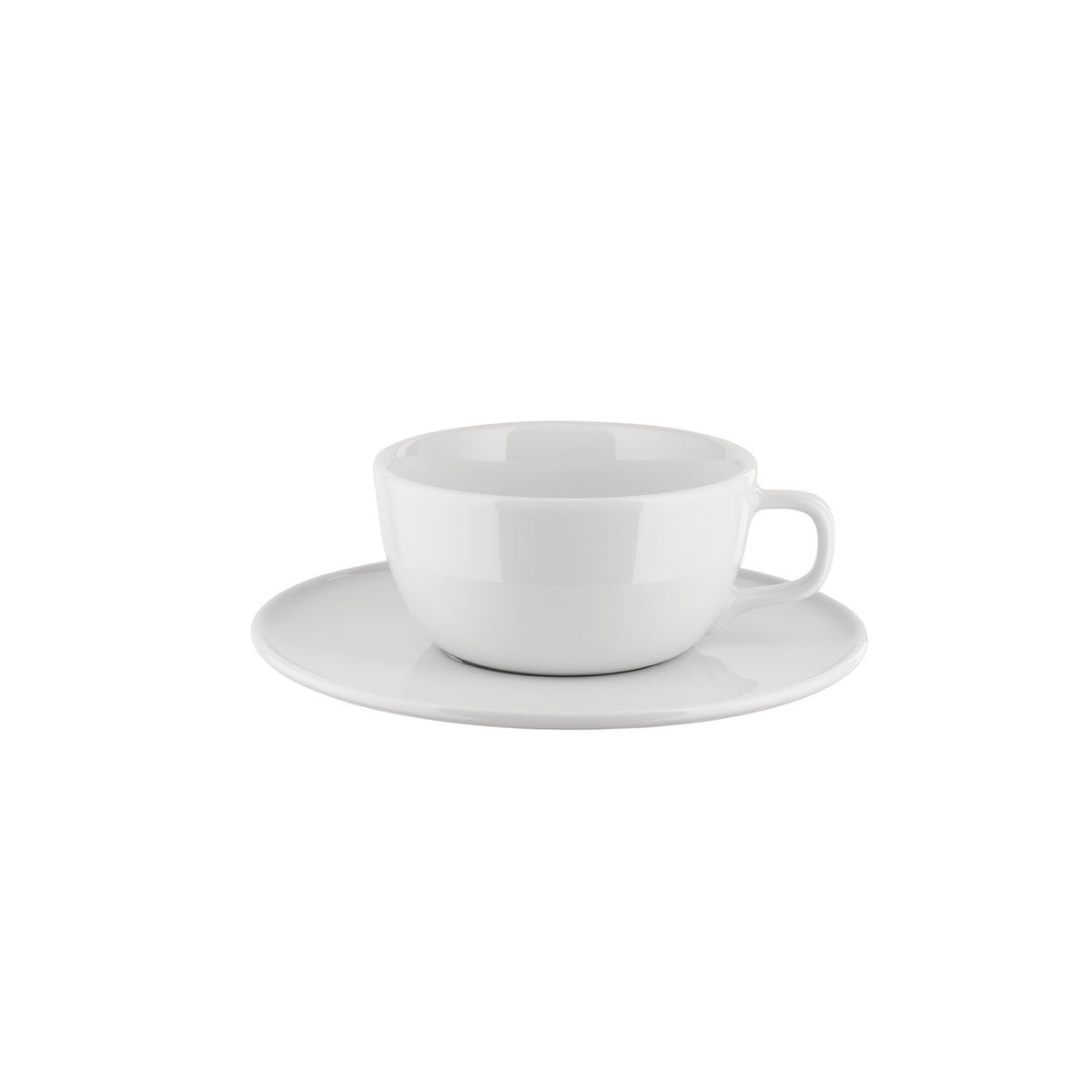 Alessi Itsumo theekop met vlakke schotel in wit porselein, Naoto Fukasawa
