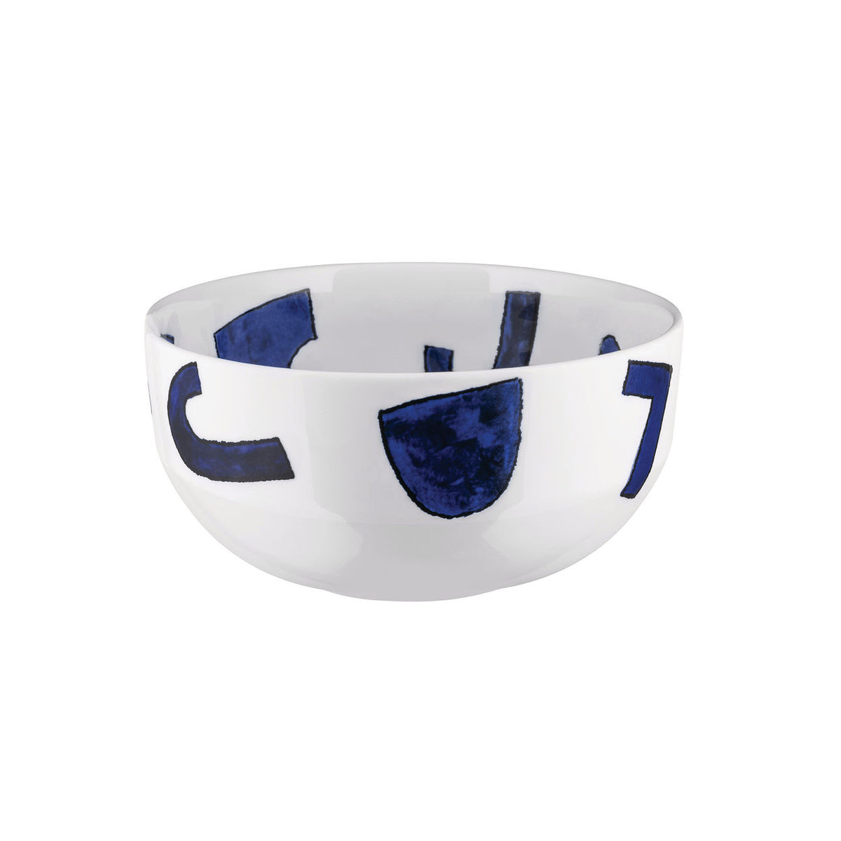 Alessi Itsumo kleine salade schaal Yunoki, wit porselein met indigo decoratie