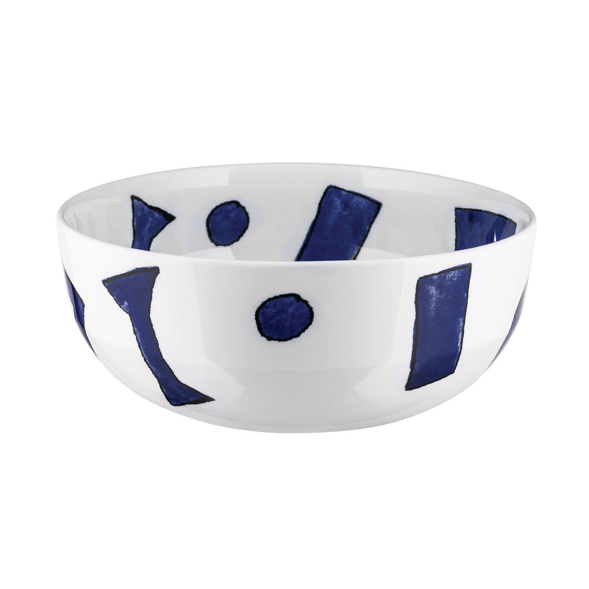 Alessi Itsumo grote salade schaal Yunoki, wit porselein met blauw motief