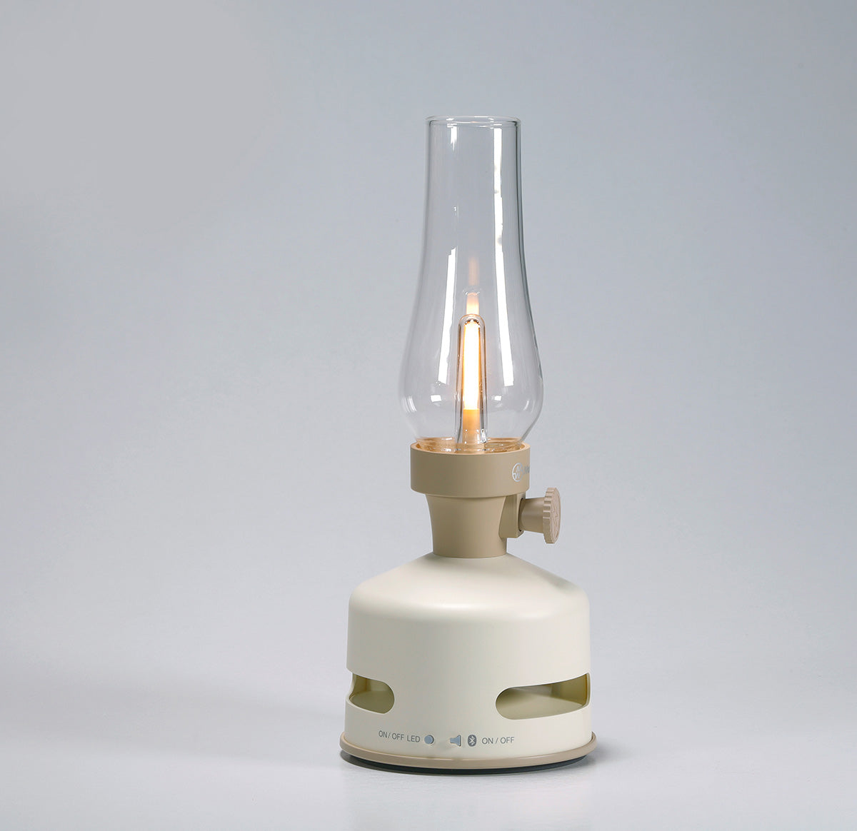 MoriMori LED lantern with yellow light, in pearl white