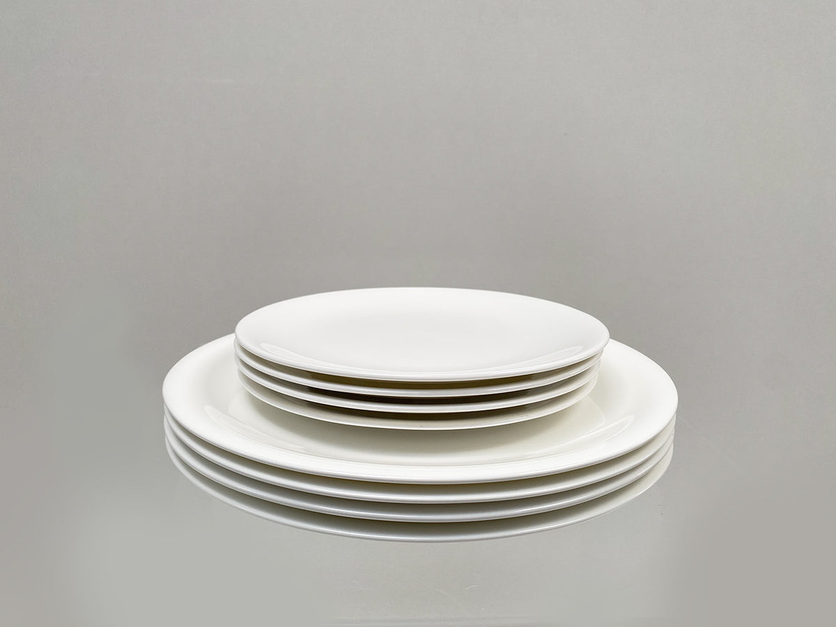 Alessi Time servies, borden 12-delig, stapel platte borden op grotere borden