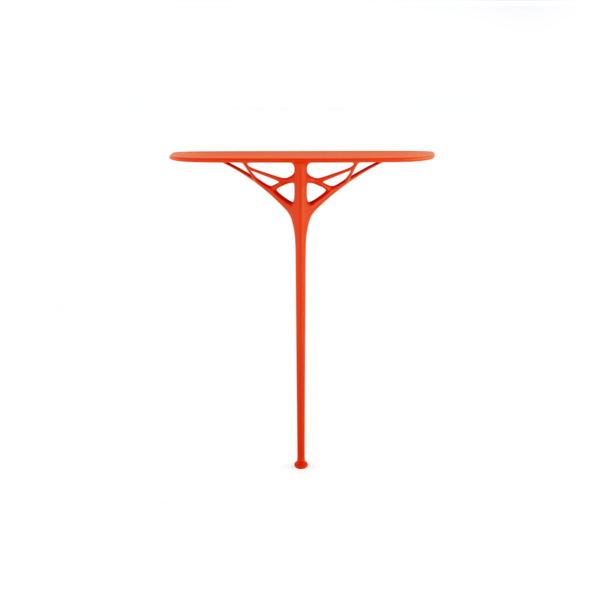 A.I. Console van Kartell door Philippe Starck, oranje muurtafel, vooraanzicht