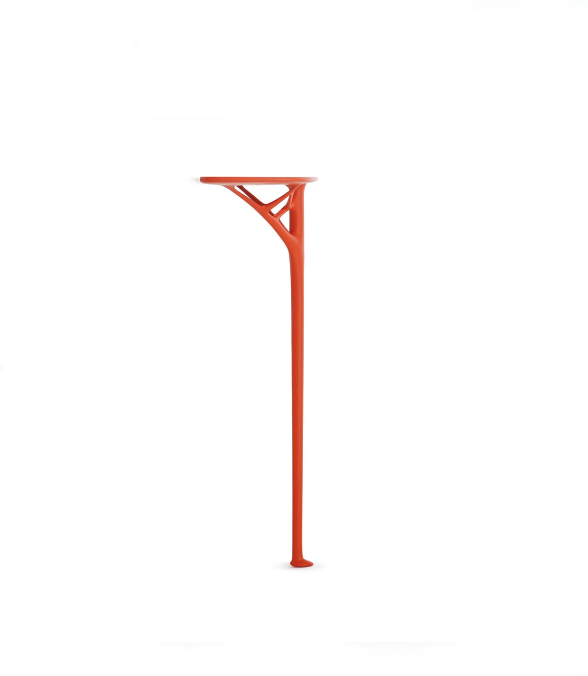 A.I. Console, oranje muurtafel van Kartell, zijaanzicht