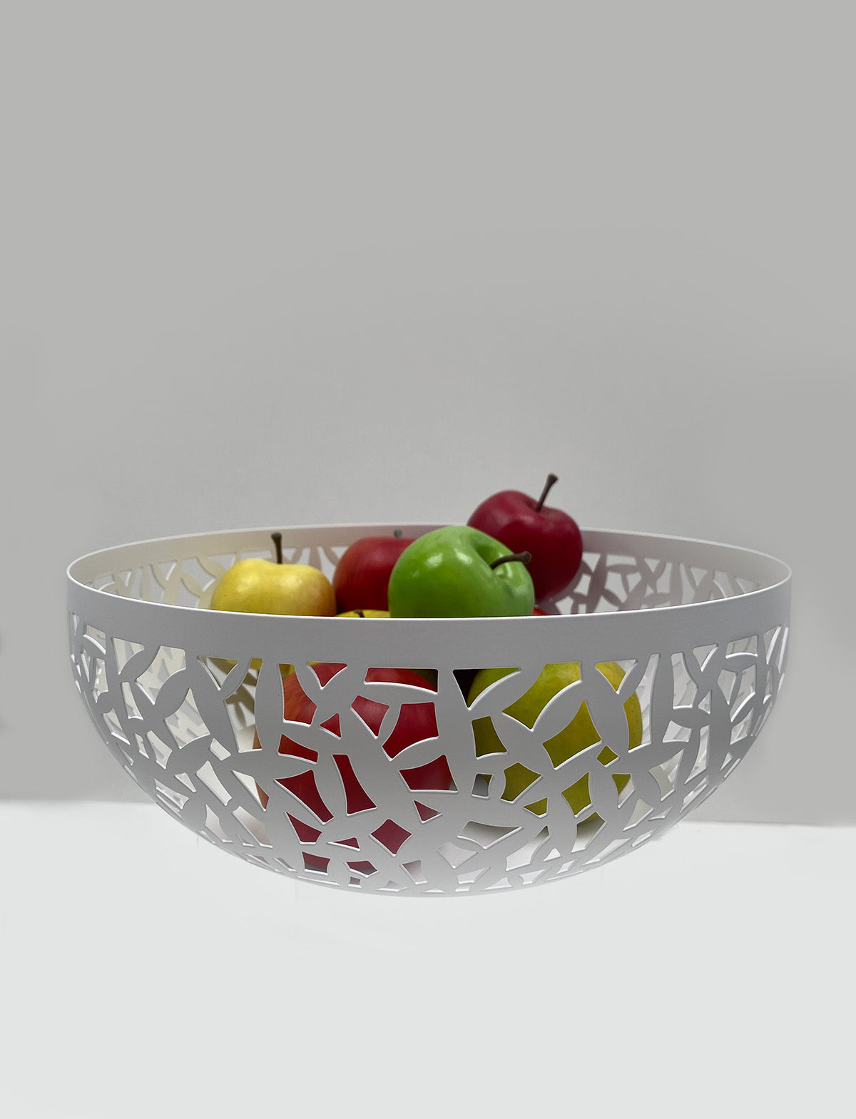 Alessi Cactus fruitschaal, wit, gevuld met fruit, diameter 29 cm