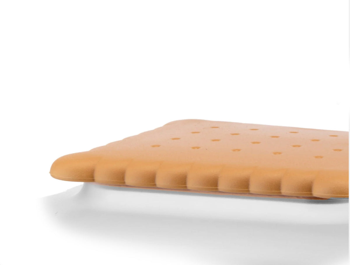Alessi deksel voor SG07 I, onderdeel in koekjesvorm en -kleur, detail