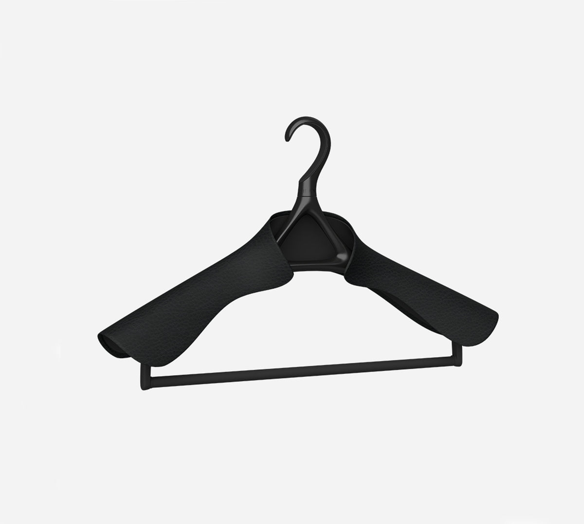 Kledinghanger Jas/Broek H in matzwart-onyx, met vergrendelbare haak