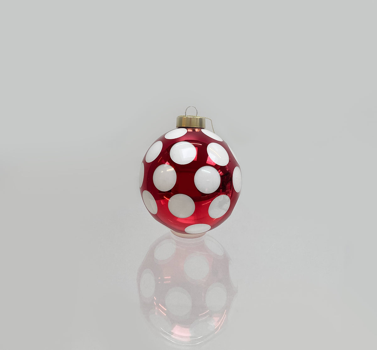 Alessi Delight kerstbal, grote glazen kerstbal in rood met witte stippen